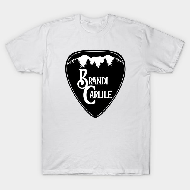 Brandi Carlile Guitar Pick Black T-Shirt by capesandrollerskates 